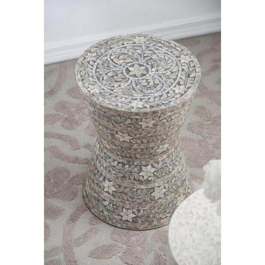 A&B Home Accent 14" x 19" Bundle of 24 Round Brown Star Design Pedestal Stool