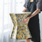 A&B Home Accent 16" x 18" Bundle of 21 Starbust Yellow and Blue Geometric Design Pedestal Stool