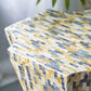 A&B Home Accent 16" x 18" Bundle of 21 Starbust Yellow and Blue Geometric Design Pedestal Stool