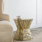 A&B Home Accent 16" x 18" Bundle of 21 Starbust Yellow and Blue Geometric Design Pedestal Stool