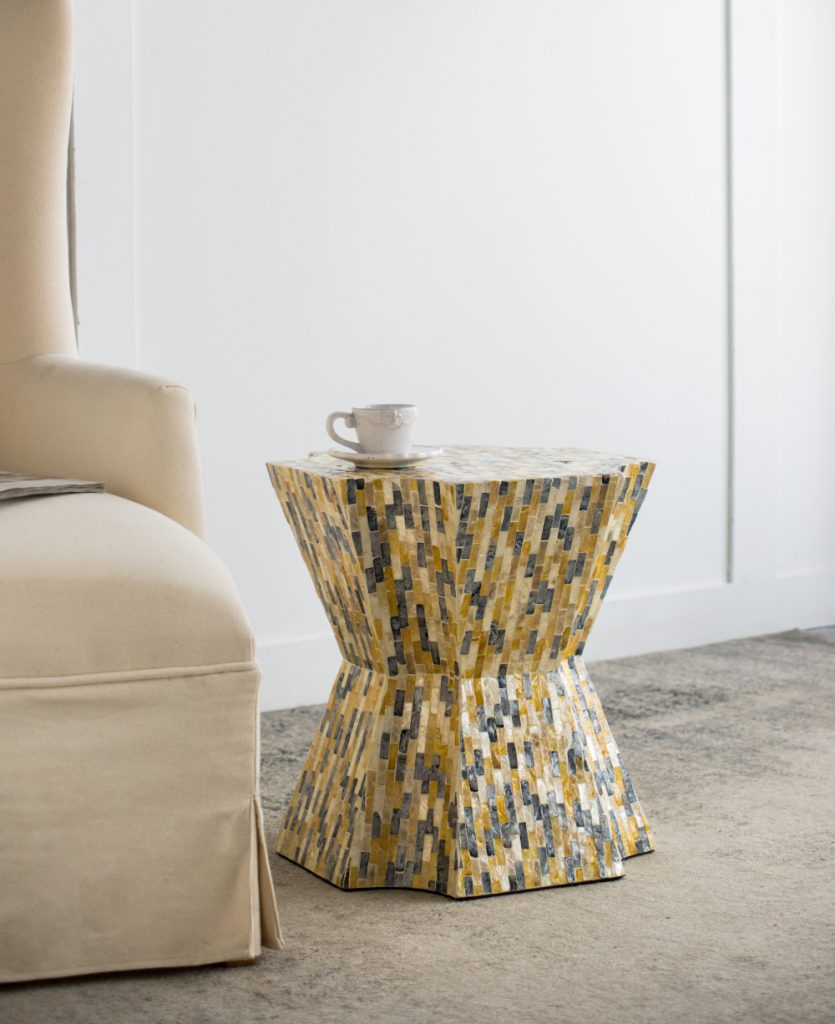 A&B Home Accent 16" x 18" Bundle of 21 Starbust Yellow and Blue Geometric Design Pedestal Stool