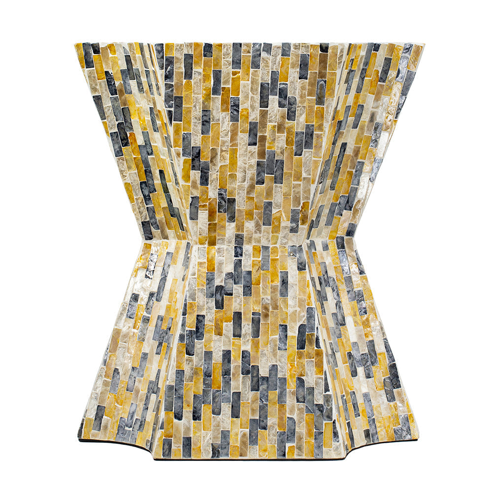 A&B Home Accent 16" x 18" Bundle of 21 Starbust Yellow and Blue Geometric Design Pedestal Stool