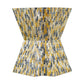 A&B Home Accent 16" x 18" Bundle of 21 Starbust Yellow and Blue Geometric Design Pedestal Stool