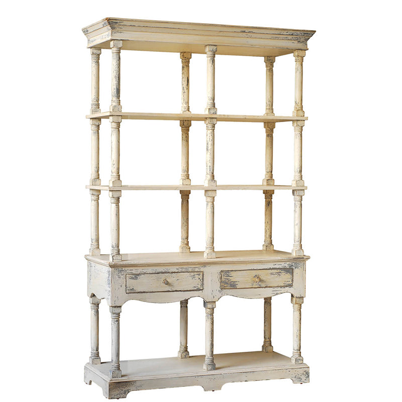 A&B Home Adela 51" x 82" Bundle of 3 Distressed White French Country Bookshelves