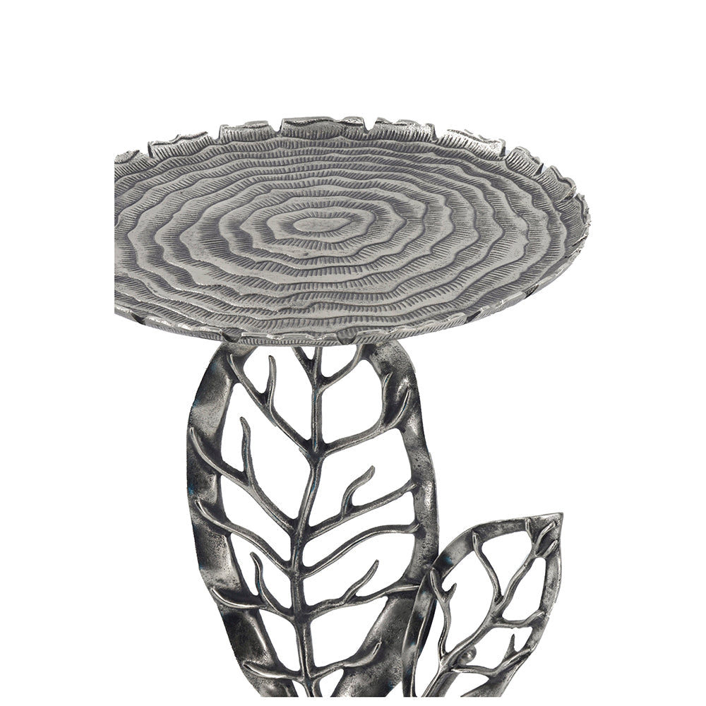 A&B Home Alcott 16" x 24" Bundle of 10 Round Silver Tabletop With Leaf Accent Table