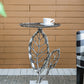 A&B Home Alcott 16" x 24" Bundle of 9 Round Silver Tabletop With Leaf Accent Table