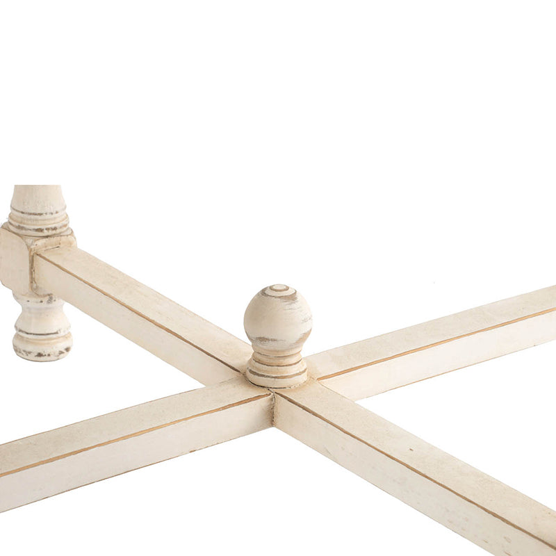 A&B Home Alcott 20" x 25" Bundle of 16 Square Aged White Base Side Table With Natural Wooden Tabletop