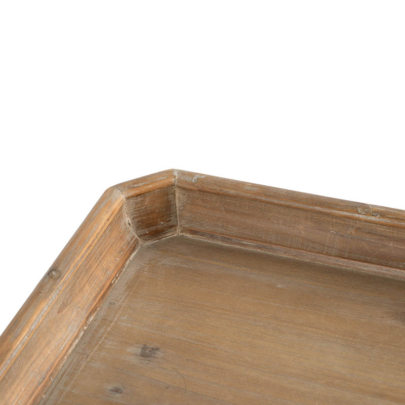 A&B Home Alcott 20" x 25" Bundle of 16 Square Aged White Base Side Table With Natural Wooden Tabletop