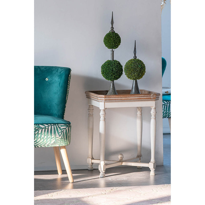 A&B Home Alcott 20" x 25" Bundle of 16 Square-Shaped White and Wooden Coffee Table