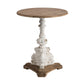 A&B Home Alcott 26" x 31" Bundle of 12 Round Natural Wood Tabletop and Antique White Side Table