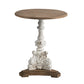 A&B Home Alcott 26" x 31" Bundle of 12 Round Natural Wood Tabletop and Antique White Side Table