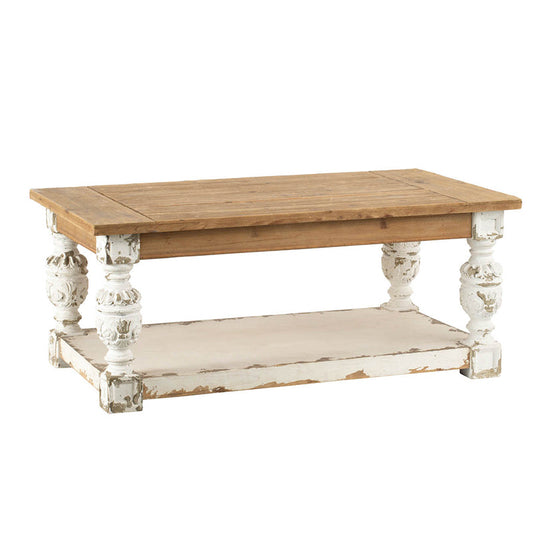 A&B Home Alcott 47" x 20" Bundle of 6 Rectangular Whitewash Coffee Table With Wooden Tabletop