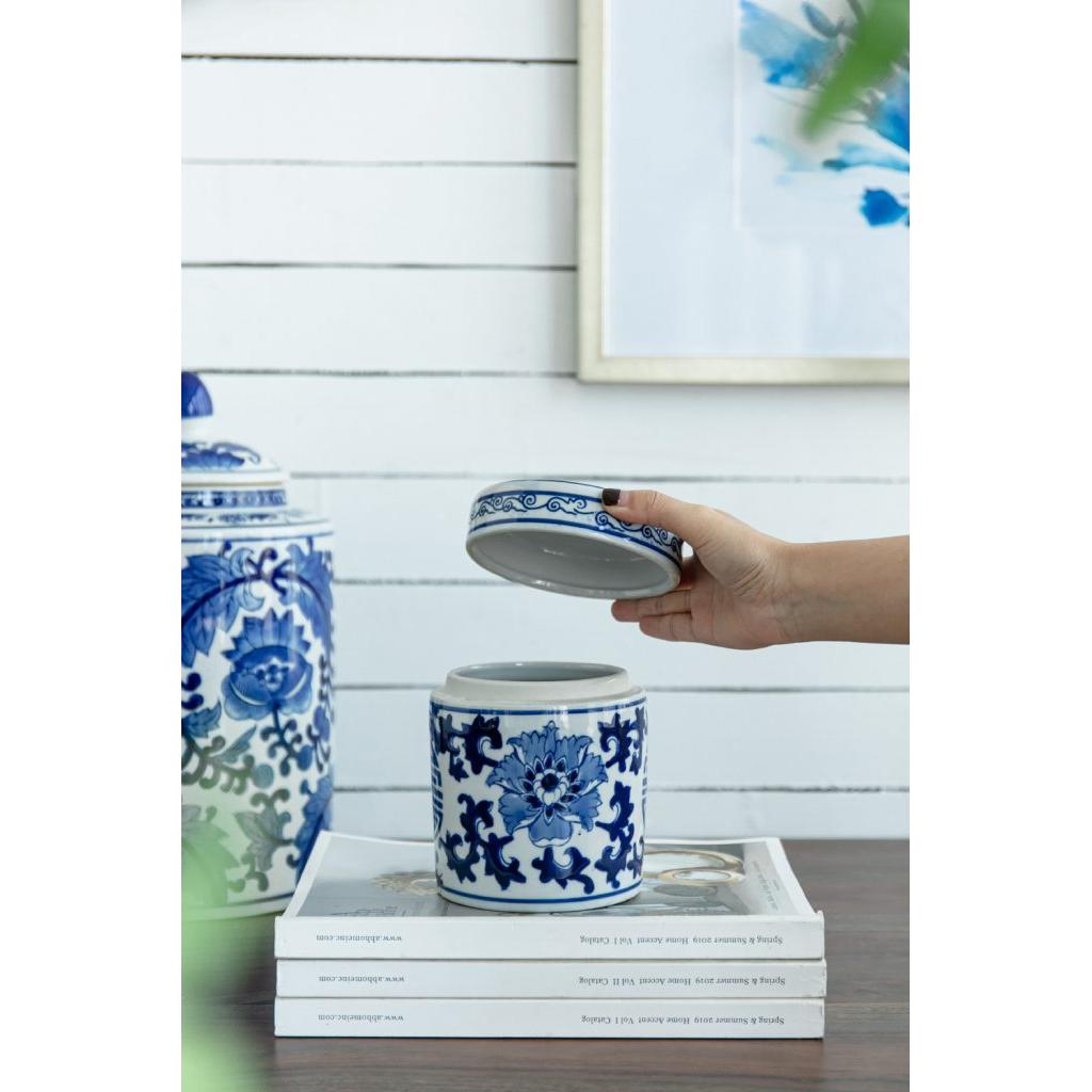 A&B Home Aline 5" x 6" Bundle of 168 Blue and White Porcelain Tea Caddy