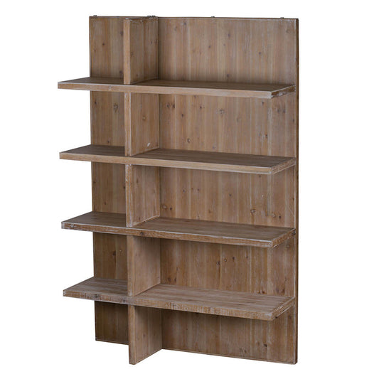 A&B Home Amell 46" x 70" Bundle of 6 Rectangular Natural Brown Four Segmented Wooden Shelves