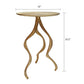 A&B Home Antler 16" x 24" Bundle of 12 Gold Metal Ribbed Tabletop Side Table