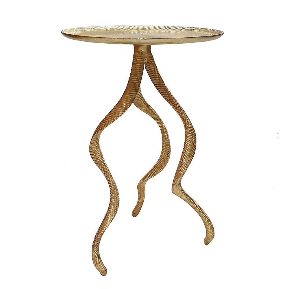 A&B Home Antler 16" x 24" Bundle of 12 Gold Metal Ribbed Tabletop Side Table