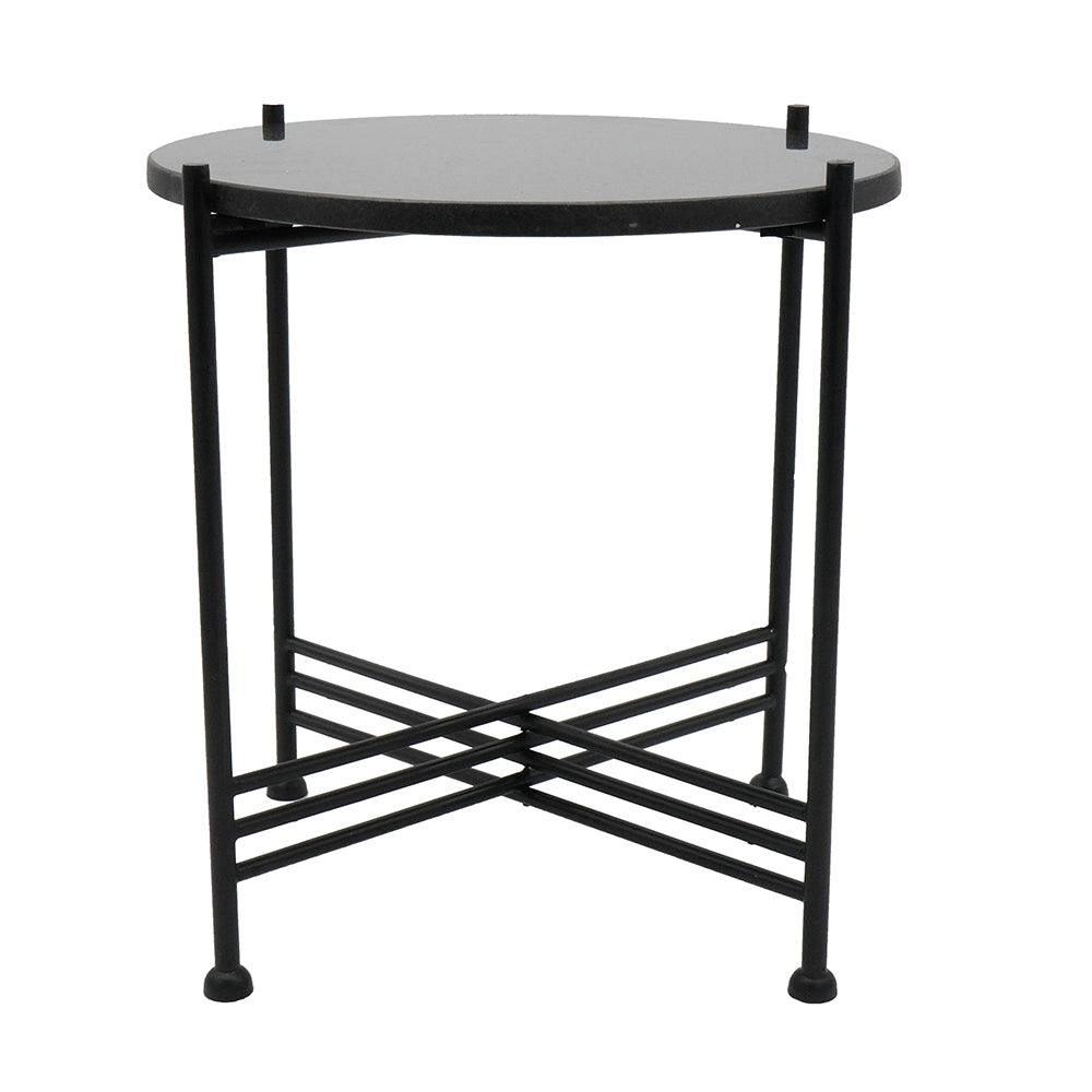 A&B Home Argus 16" x 17" Bundle of 29 Round Black Marble Table