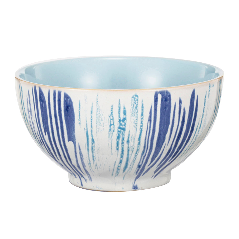 A&B Home Artist Expression 5" Bundle of 364 Round White With Light Blue Stripes Stoneware Bowl