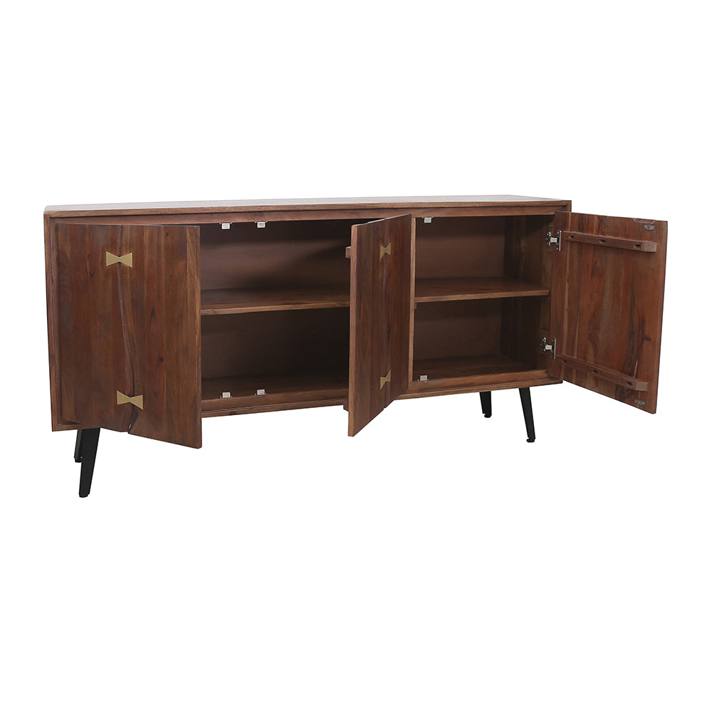 A&B Home Asther 63" x 35" Bundle of 2 Rectangular Wooden Sideboard With 3 Doors