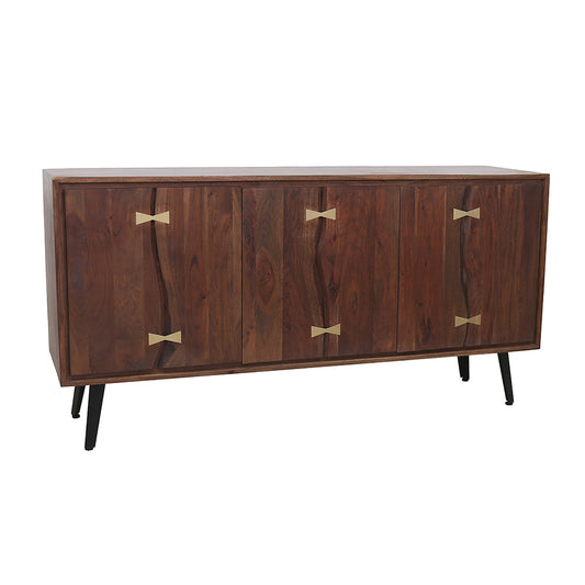 A&B Home Asther 63" x 35" Bundle of 2 Rectangular Wooden Sideboard With 3 Doors