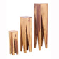 A&B Home Ayra Set of 3 Bundle of 5 V-Cut Wooden Pedestal Accent Tables