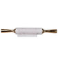 A&B Home Banswara 17" Bundle of 72 White Marble Base With Gold Handle Rolling Pin