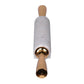 A&B Home Banswara 17" Bundle of 72 White Marble Base With Gold Handle Rolling Pin