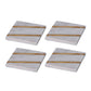 A&B Home Banswara 4" Bundle of 60 Set of Four White Marble Base With Brass Stripe Coasters