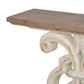 A&B Home Bellamy 43" x 36" Bundle of 3 Weathered White and Natural Brown Tabletop Traditional Console Table