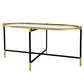 A&B Home Bertram 41" x 19" Bundle of 9 Oval Mirrored Tabletop With Gold and Black Metal Console Table