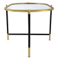 A&B Home Bertram 41" x 19" Bundle of 9 Oval Mirrored Tabletop With Gold and Black Metal Console Table