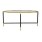 A&B Home Bertram 41" x 19" Bundle of 9 Oval Mirrored Tabletop With Gold and Black Metal Console Table