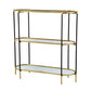 A&B Home Bertram 49" x 50" Bundle of 5 Gold Rim With Black Legs Three-Tier Metal Console Shelving