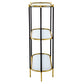 A&B Home Bertram 49" x 50" Bundle of 5 Gold Rim With Black Legs Three-Tier Metal Console Shelving