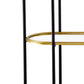 A&B Home Bertram 49" x 50" Bundle of 5 Gold Rim With Black Legs Three-Tier Metal Console Shelving