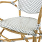 A&B Home Bistro 21" x 36" Bundle of 10 White and Brown Rattan Frame Arm Chair