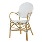 A&B Home Bistro 21" x 36" Bundle of 10 White and Brown Rattan Frame Arm Chair