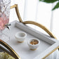 A&B Home Britton 4" Bundle of 34 Set Of Two Round Metallic Copper Base With White Marble Serving Bowl