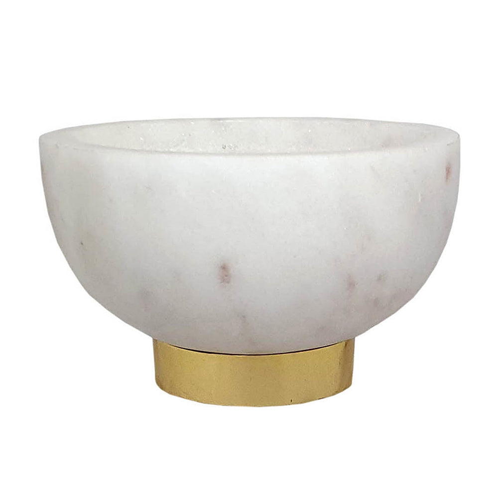 A&B Home Britton 4" Bundle of 50 Set Of Two Round Metallic Copper Base With White Marble Serving Bowl