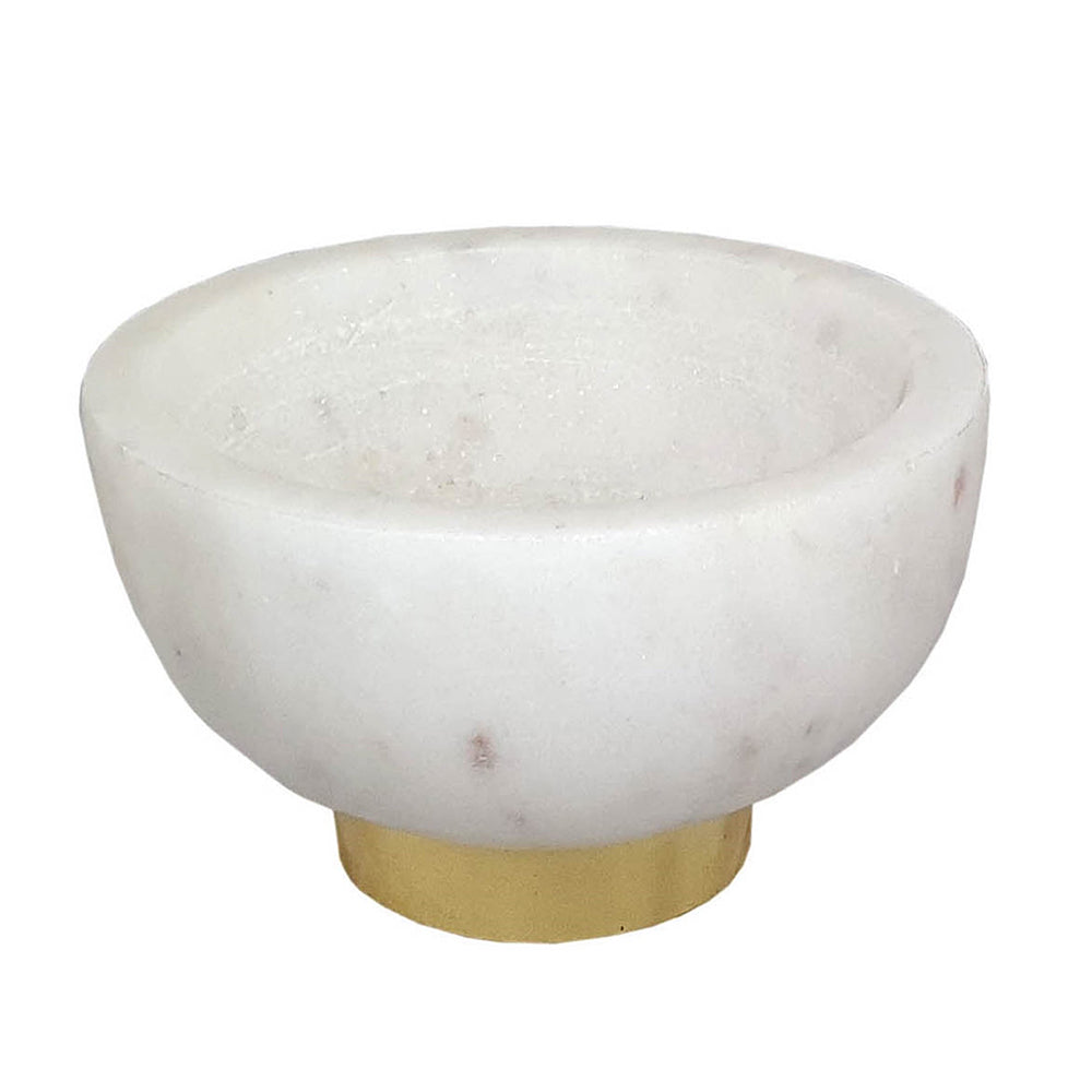 A&B Home Britton 4" Bundle of 50 Set Of Two Round Metallic Copper Base With White Marble Serving Bowl