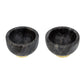 A&B Home Britton 4" Bundle of 54 Set Of Two Round Metallic Copper Base With Black Marble Serving Bowl