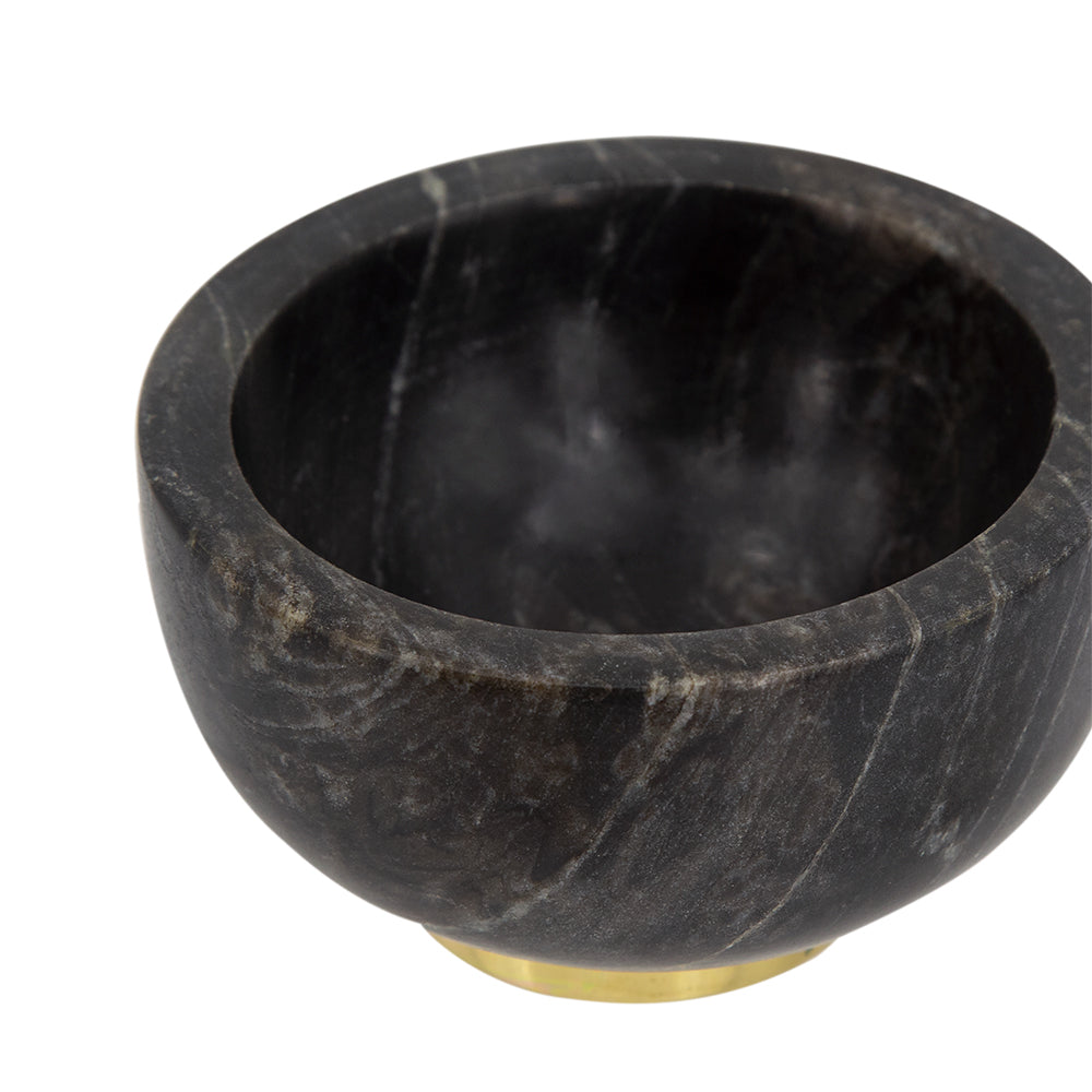 A&B Home Britton 4" Bundle of 54 Set Of Two Round Metallic Copper Base With Black Marble Serving Bowl