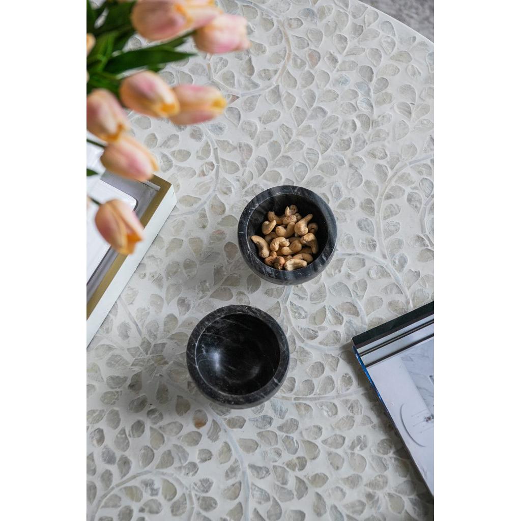 A&B Home Britton 4" Bundle of 54 Set Of Two Round Metallic Copper Base With Black Marble Serving Bowl