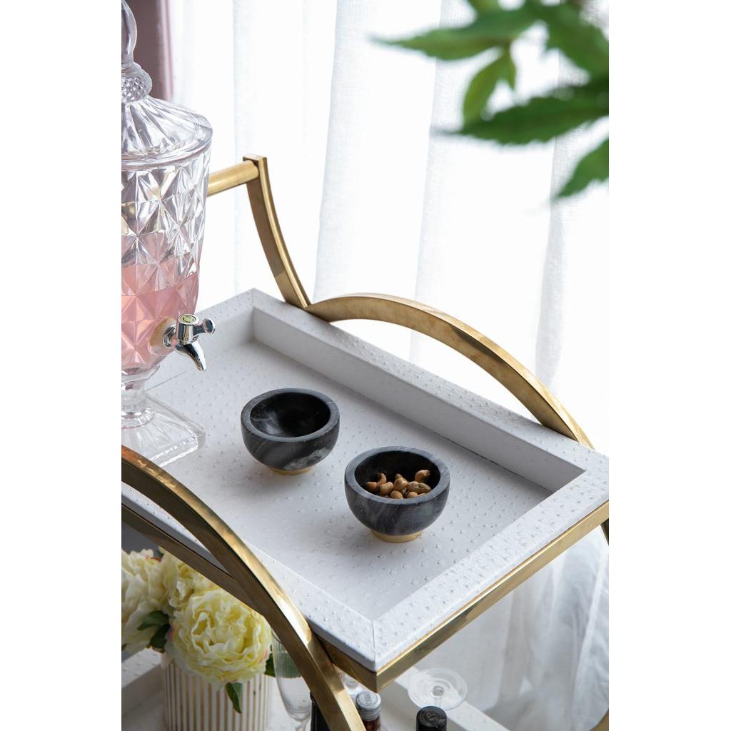 A&B Home Britton 4" Bundle of 54 Set Of Two Round Metallic Copper Base With Black Marble Serving Bowl