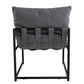 A&B Home Bronya 26" x 24" Bundle of 11 Black Iron Frame With Gray Faux Leather Chair