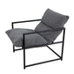 A&B Home Bronya 26" x 24" Bundle of 11 Black Iron Frame With Gray Faux Leather Chair