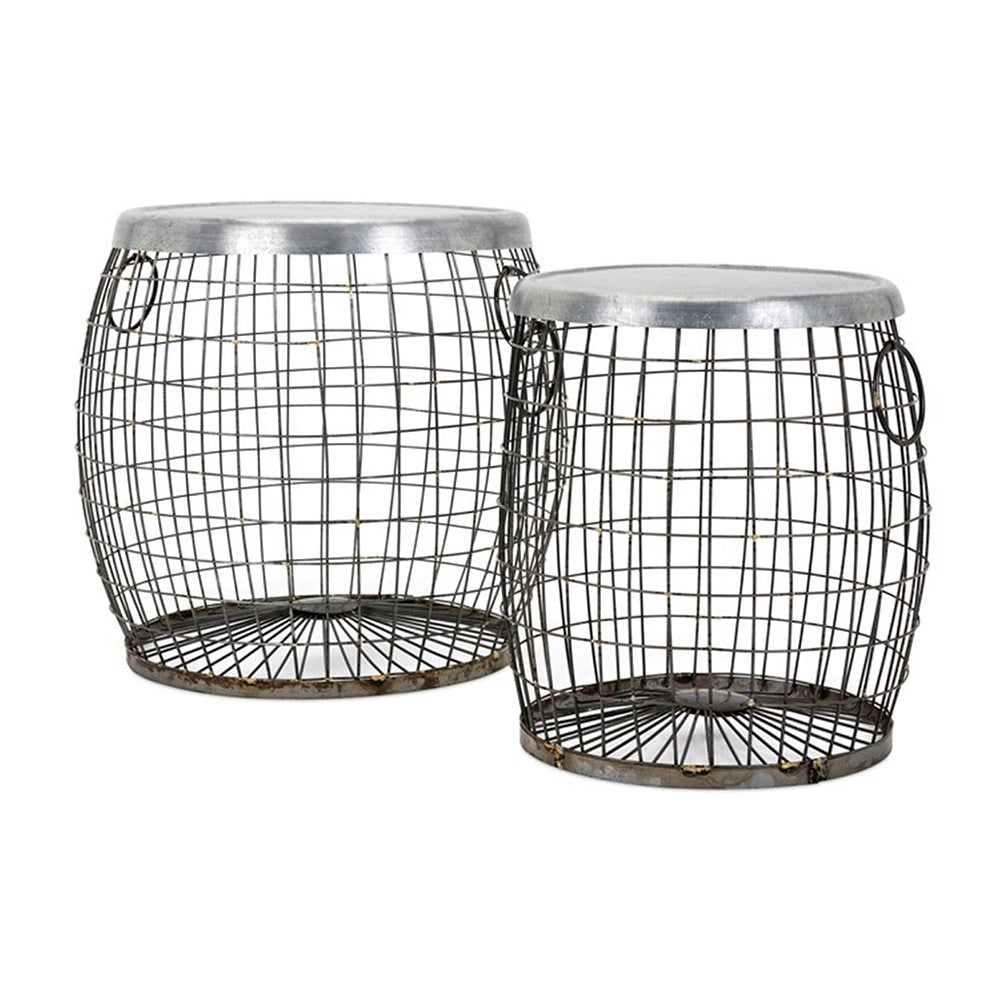 A&B Home Bundle of 12 Balaz Set of Two Round Wire Tables