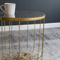 A&B Home Bundle of 12 Carinae Set of Two Round Gold Metallic Frame Side Table With Glass Tabletop