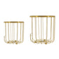 A&B Home Bundle of 12 Carinae Set of Two Round Gold Metallic Frame Side Table With Glass Tabletop