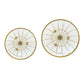 A&B Home Bundle of 12 Carinae Set of Two Round Gold Metallic Frame Side Table With Glass Tabletop